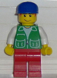 LEGO pck024 Jacket Green with 2 Large Pockets - Red Legs, Blue Cap